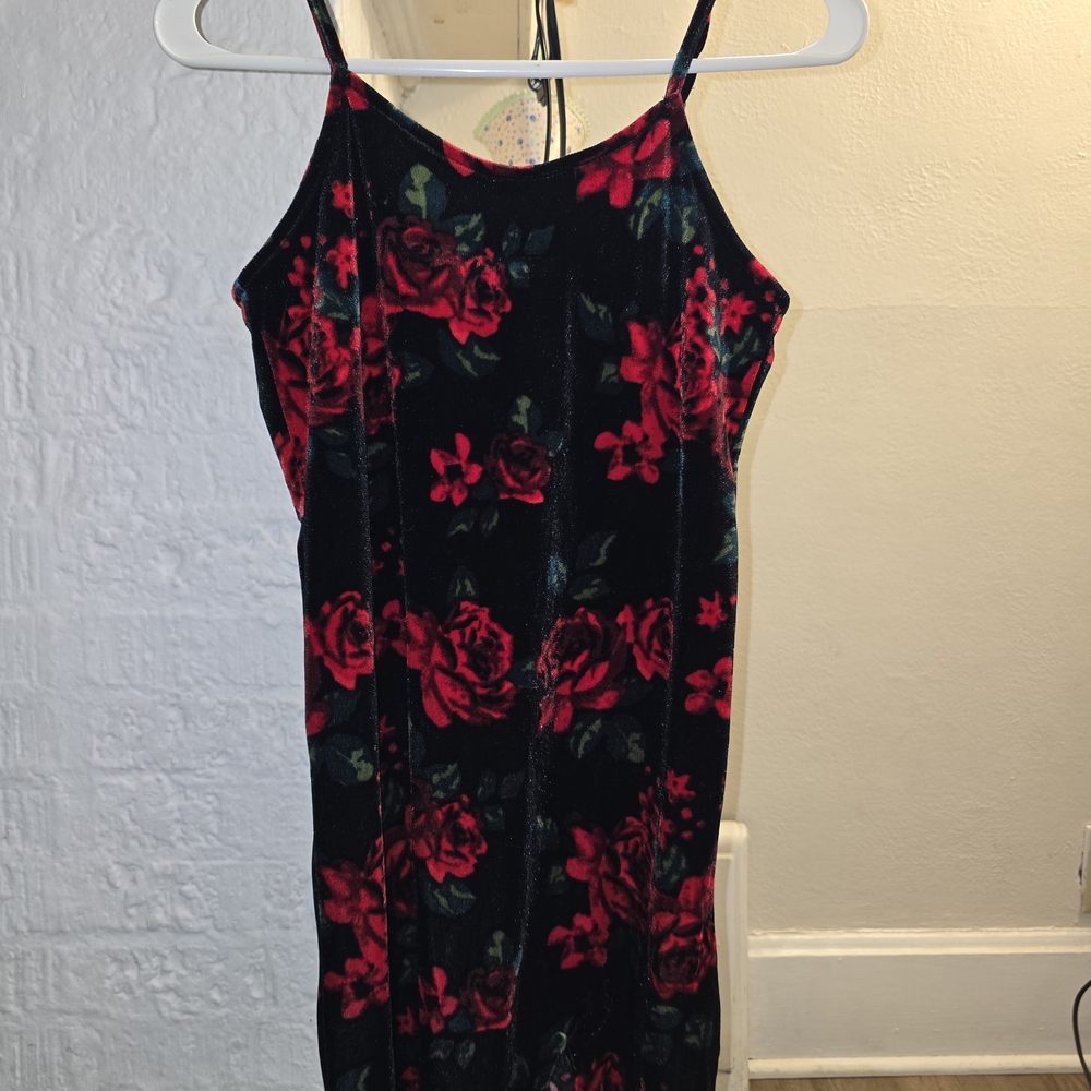 Art Class Black and Red Floral Kids Dress